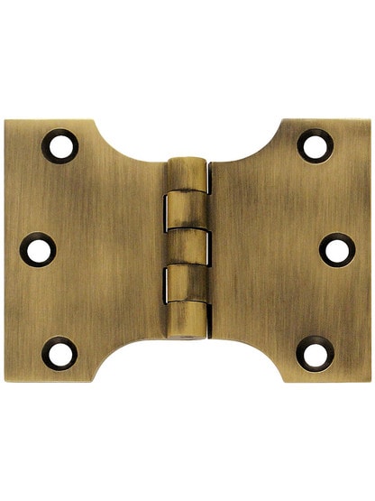 3 inch x 4 inch Premium Brass Parliament Door Hinge in Antique Brass.